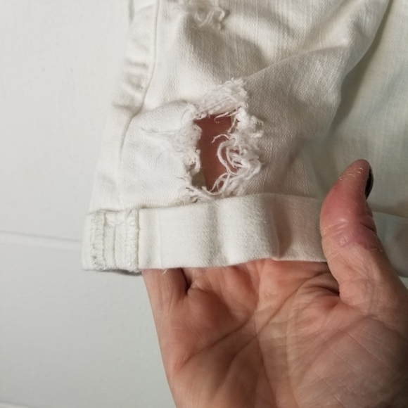 All Saints white distressed denim shorts - Picture 8 of 10